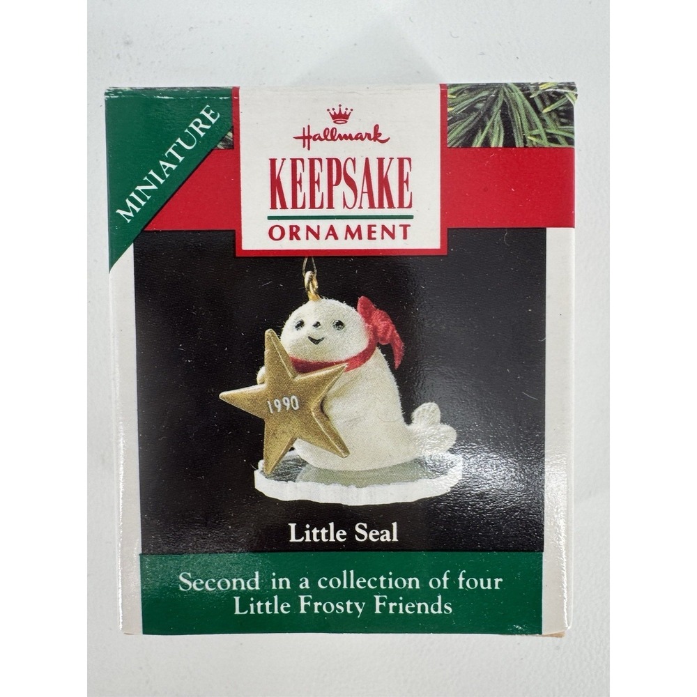 Hallmark Keepsake 1990 Little Seal Mini Ornament Little Frosty Friends Vintage